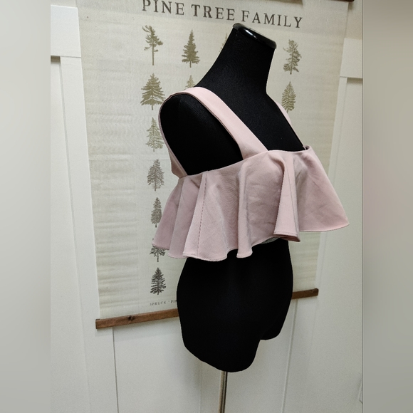 Milly Blush Ruffle Crop Top NWT - 4 - Picture 4 of 11